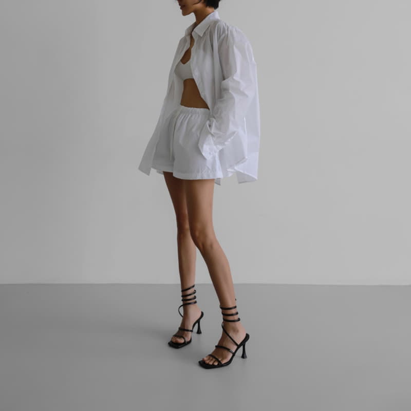 Paper Moon - Korean Women Fashion - #romanticstyle - Nylon Back Slit Detail Oversize Shirt - 2