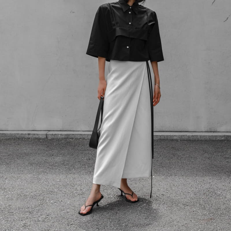 Paper Moon - Korean Women Fashion - #shopsmall - linen wrap pencil maxi skirt
