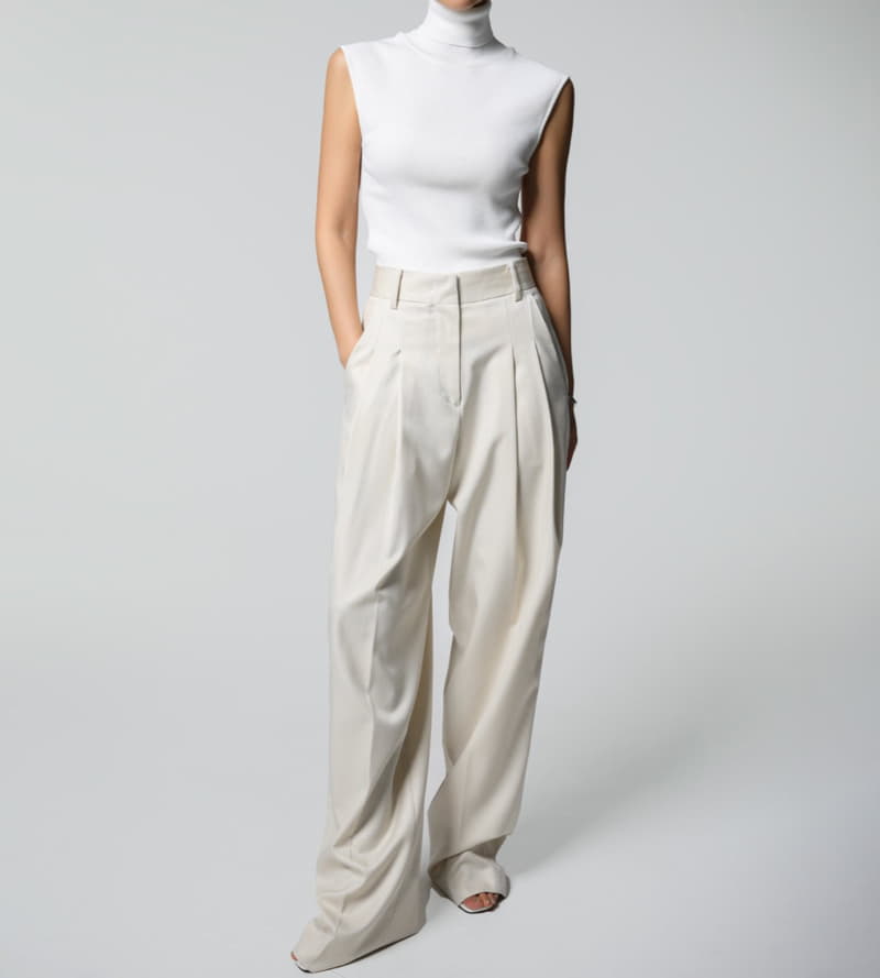 Paper Moon - Korean Women Fashion - #thatsdarling - soft touch pin tuck wide trousers  - 5