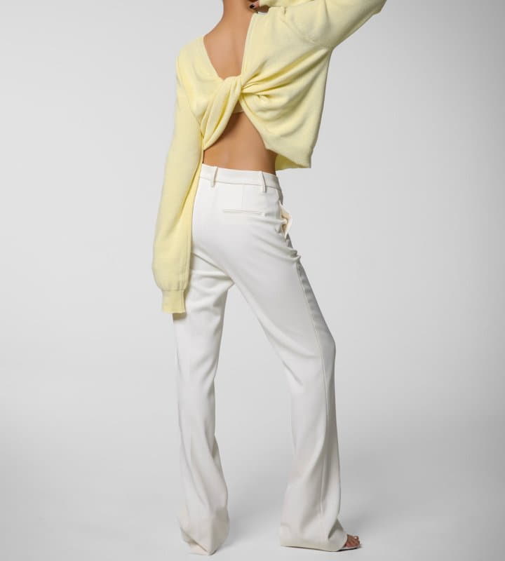 Paper Moon - Korean Women Fashion - #thelittlethings - Cotton Back Twist Drape Knit Top - 6