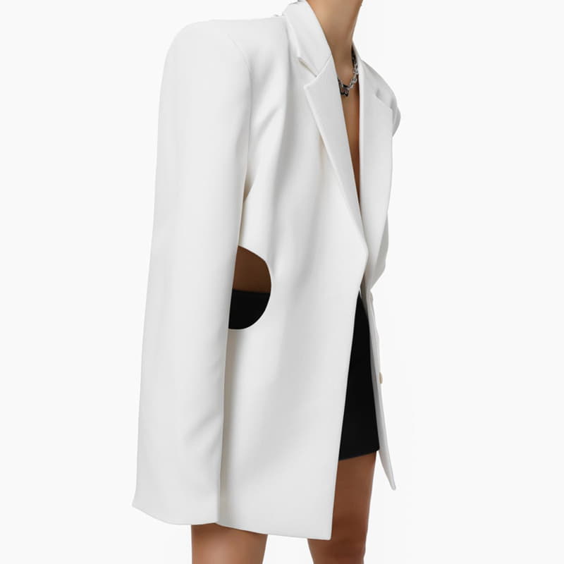 Paper Moon - Korean Women Fashion - #womensfashion - Square Shoulder Detail Jacket - 3