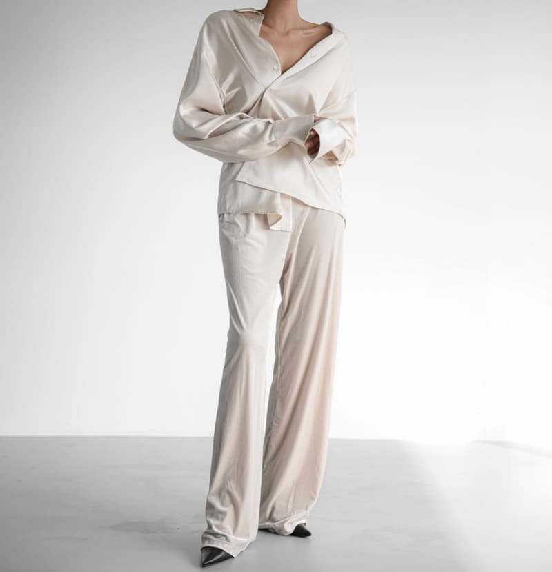 Paper Moon - Korean Women Fashion - #womensfashion - Silky Wrap Unbalaced Blouse - 5