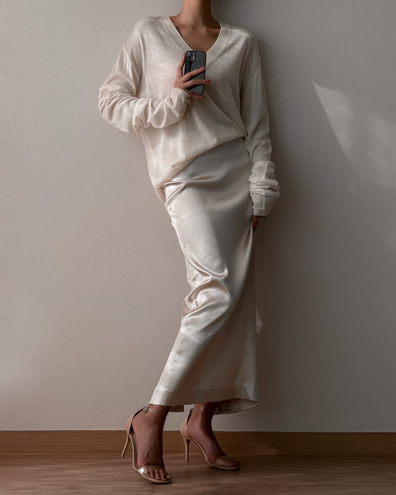 Paper Moon - Korean Women Fashion - #womensfashion - Silky Vegan Leather Maxi Pencil Skirt