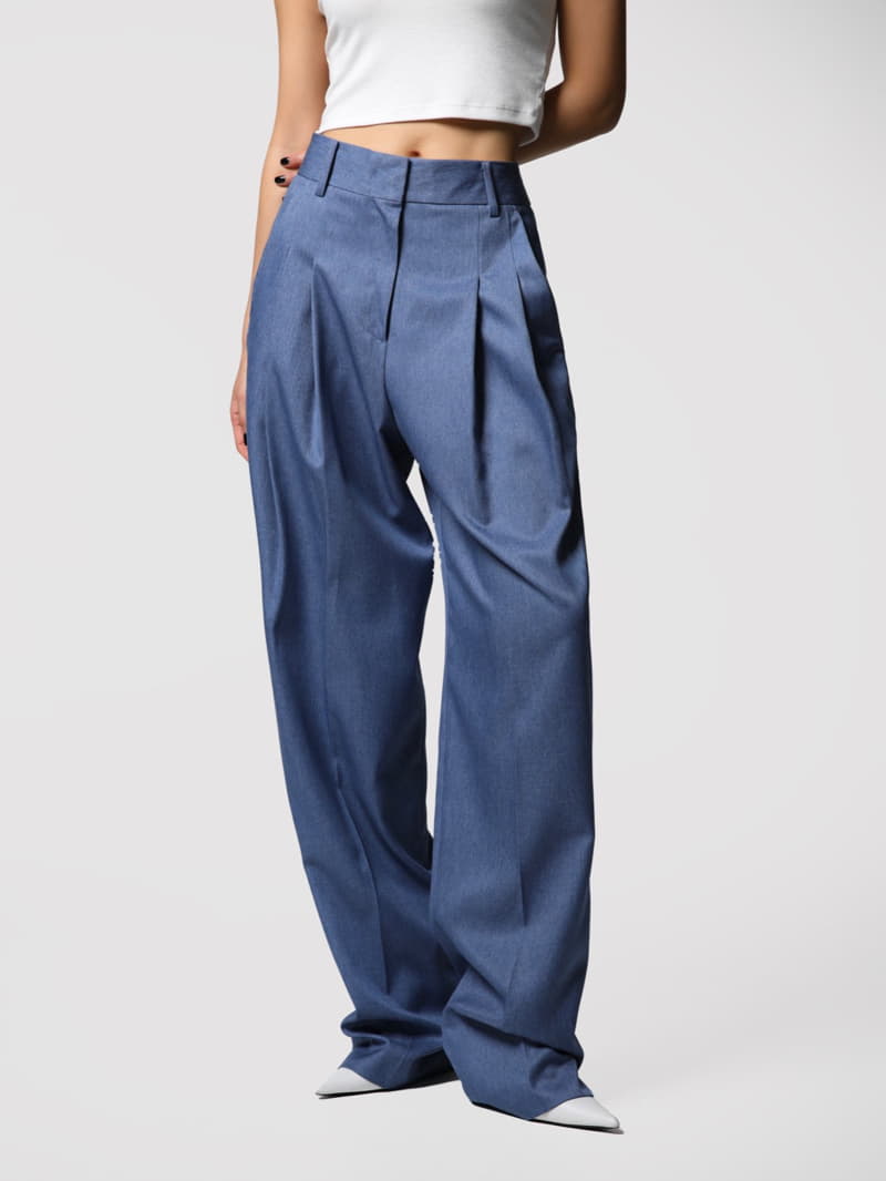 Paper Moon - Korean Women Fashion - #womensfashion - soft touch pin tuck wide trousers  - 8
