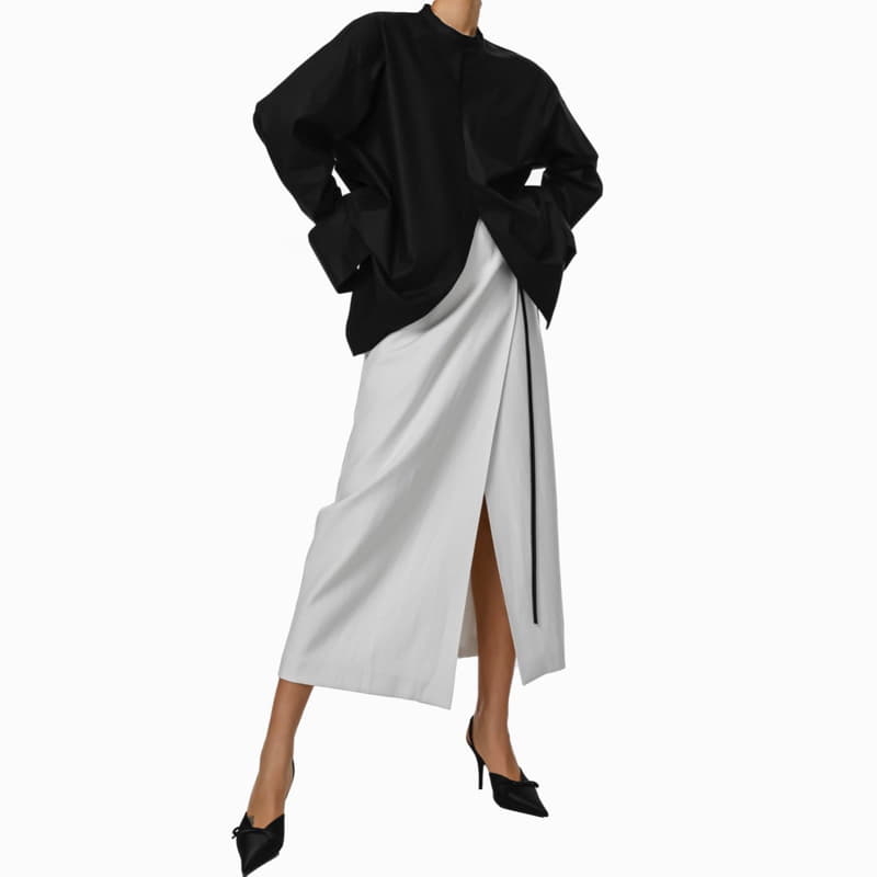 Paper Moon - Korean Women Fashion - #womensfashion - linen wrap pencil maxi skirt - 11