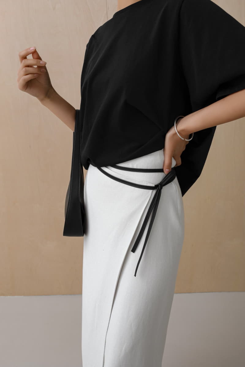 Paper Moon - Korean Women Fashion - #womensfashion - linen wrap pencil maxi skirt - 5
