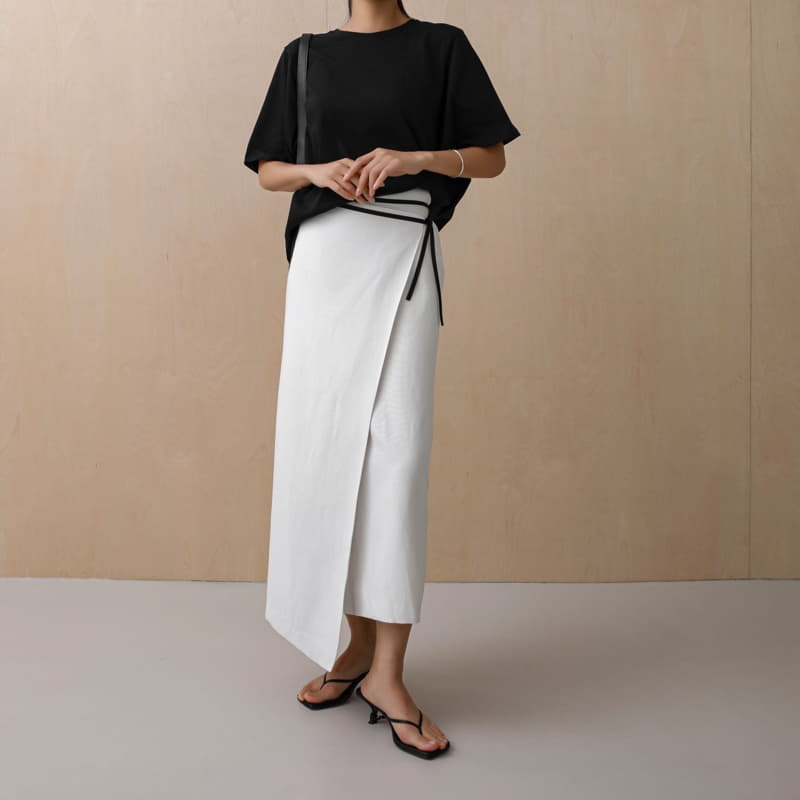 Paper Moon - Korean Women Fashion - #womensfashion - linen wrap pencil maxi skirt - 7