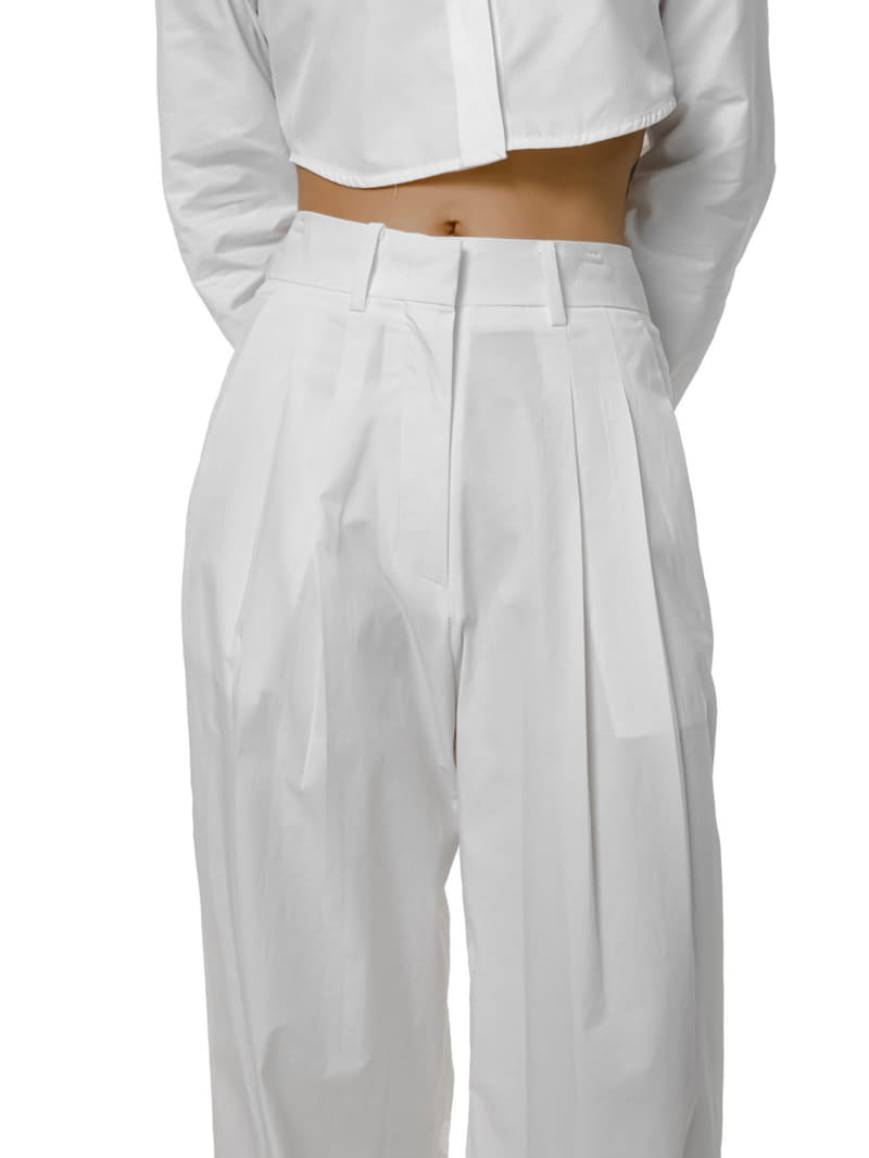 Paper Moon - Korean Women Fashion - #womensfashion - cotton two pin - tuck wide trousers - 7
