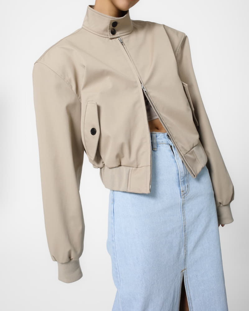 Paper Moon - Korean Women Fashion - #womensfashion - shoulder padded cotton harrington jacket