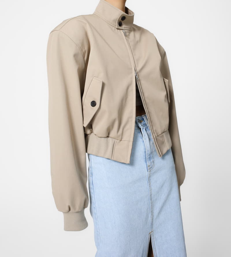 Paper Moon - Korean Women Fashion - #womensfashion - shoulder padded cotton harrington jacket - 3