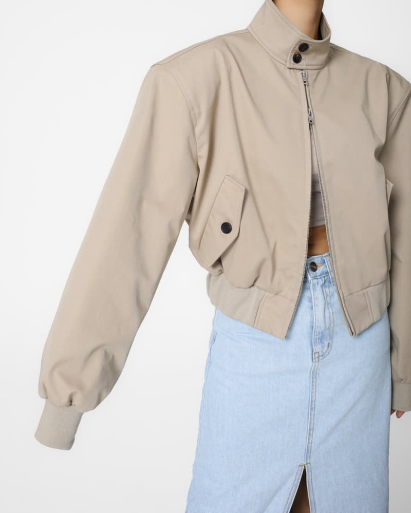 Paper Moon - Korean Women Fashion - #womensfashion - shoulder padded cotton harrington jacket - 7
