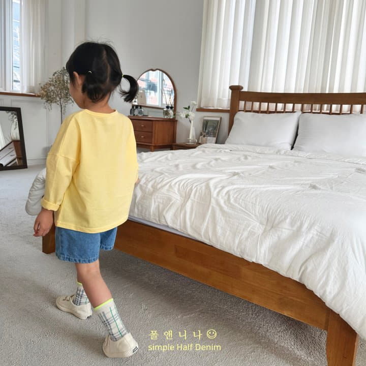 Paul & Nina - Korean Children Fashion - #childofig - Simple Heart Half Jeans - 8