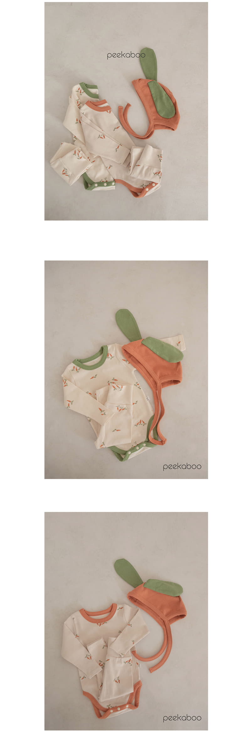 Peekaboo - Korean Baby Fashion - #babygirlfashion - Carrot Bodysuit with Leggings - 5