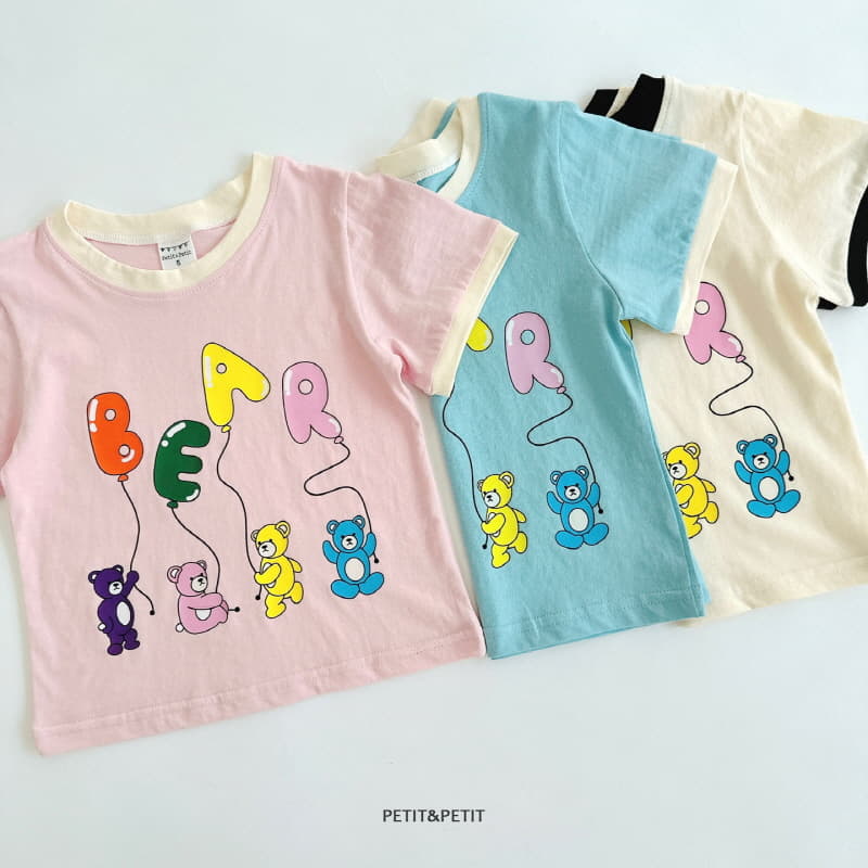 Petit & Petit - Korean Children Fashion - #kidsshorts - Bear Color Tee - 3