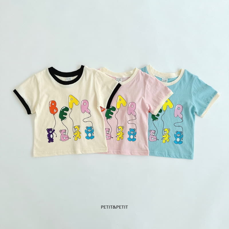 Petit & Petit - Korean Children Fashion - #kidsshorts - Bear Color Tee - 4
