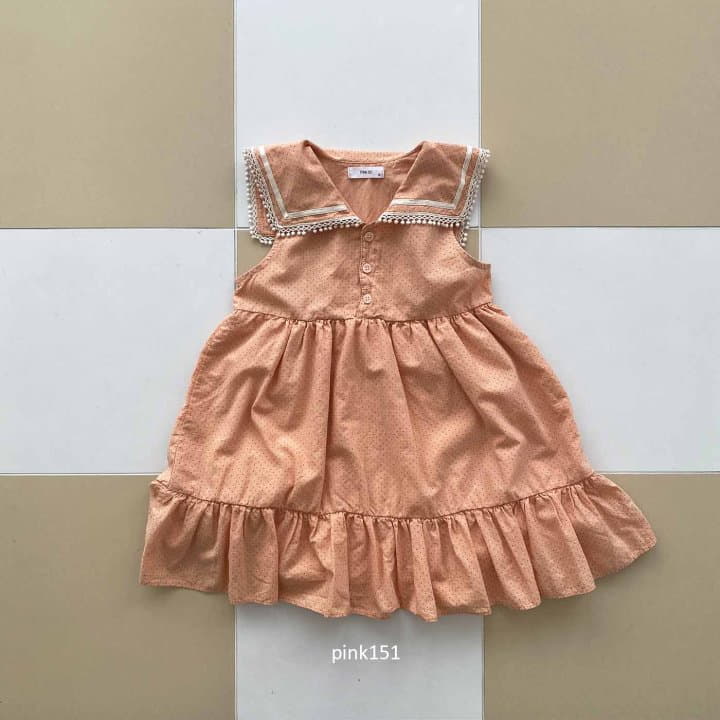 Pink151 - Korean Children Fashion - #minifashionista - Sailor Dot One-piece - 2