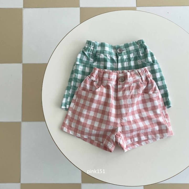 Pink151 - Korean Children Fashion - #toddlerclothing - Check Shorts
