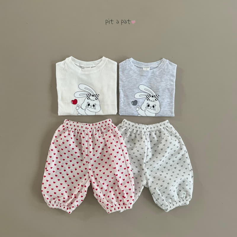 Pitapat - Korean Children Fashion - #discoveringself - Heart Bbong Top Bottom Set - 11