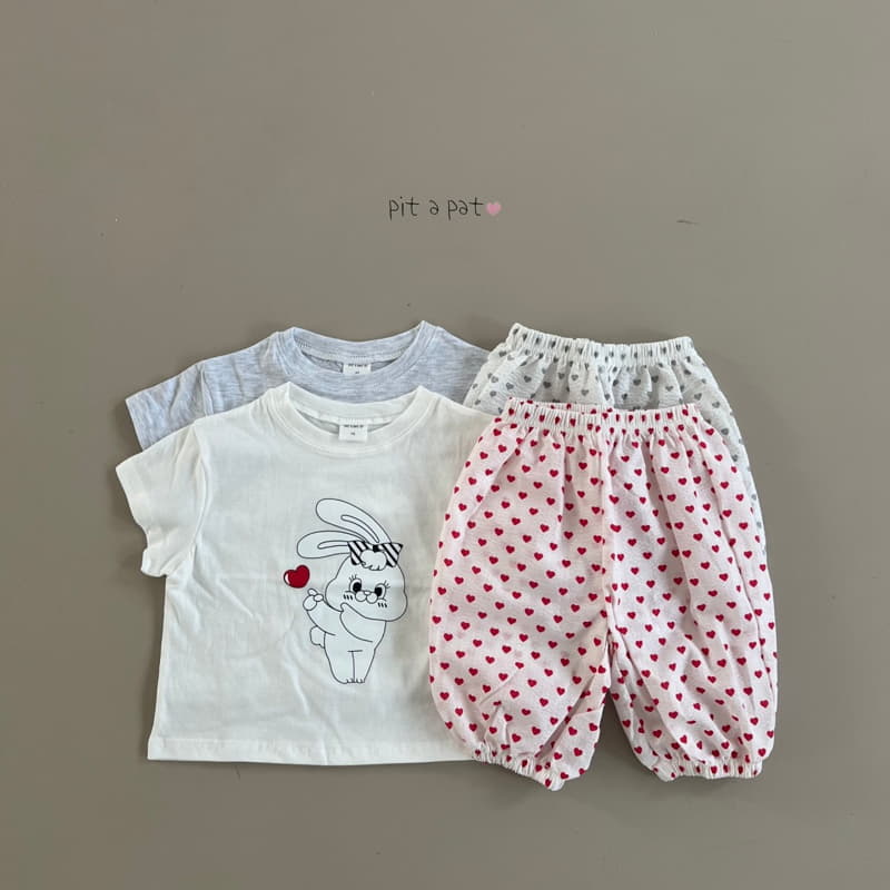 Pitapat - Korean Children Fashion - #littlefashionista - Heart Bbong Top Bottom Set