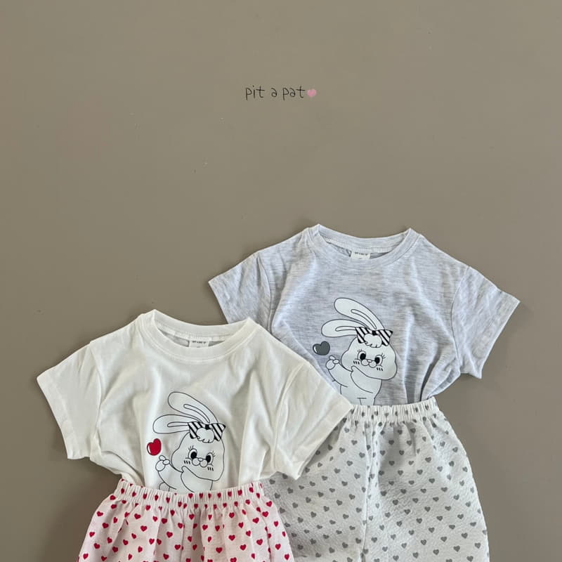 Pitapat - Korean Children Fashion - #minifashionista - Heart Bbong Top Bottom Set - 4