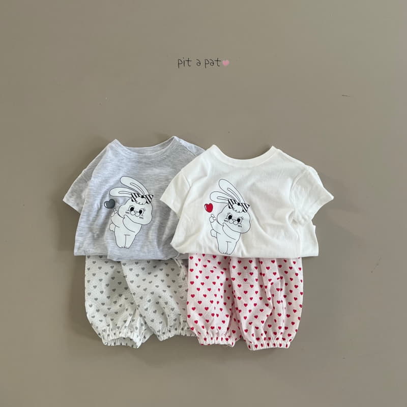Pitapat - Korean Children Fashion - #stylishchildhood - Heart Bbong Top Bottom Set - 7