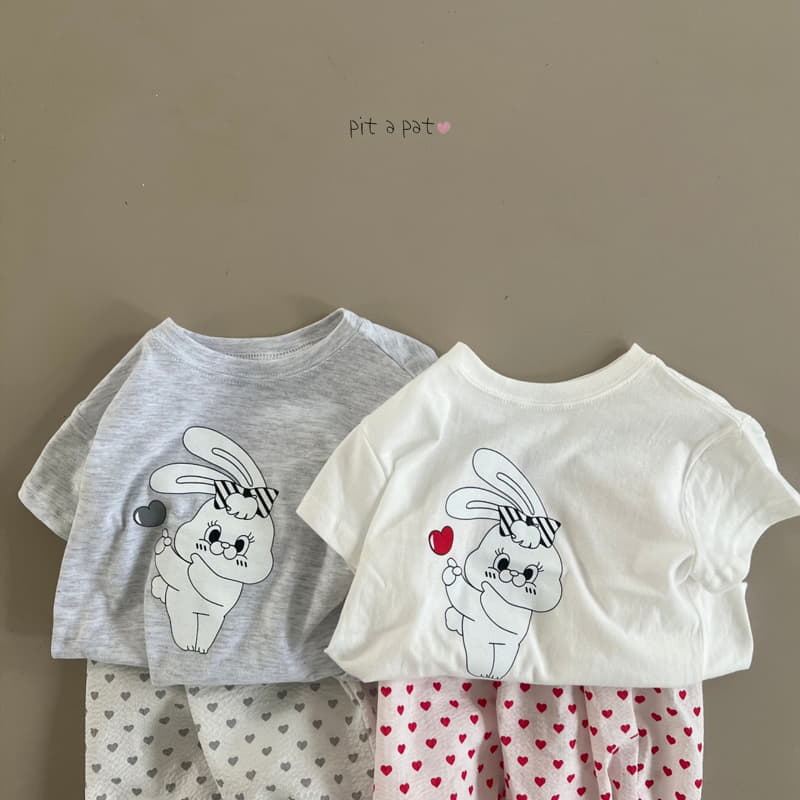 Pitapat - Korean Children Fashion - #toddlerclothing - Heart Bbong Top Bottom Set - 6