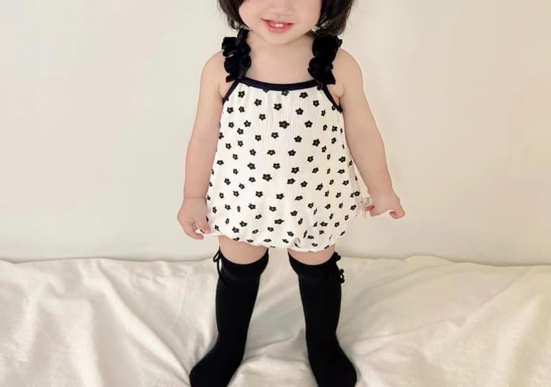 Reve Kid - Korean Baby Fashion - #babyclothing - Flower Sleeveless Bodysuit - 2