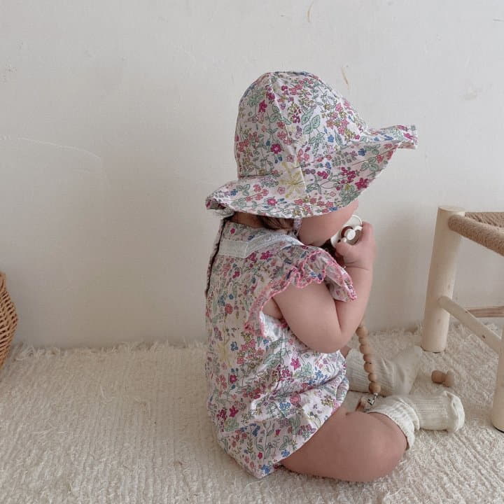 Reve Kid - Korean Baby Fashion - #babyootd - Flower Bucket Bodysuit - 2