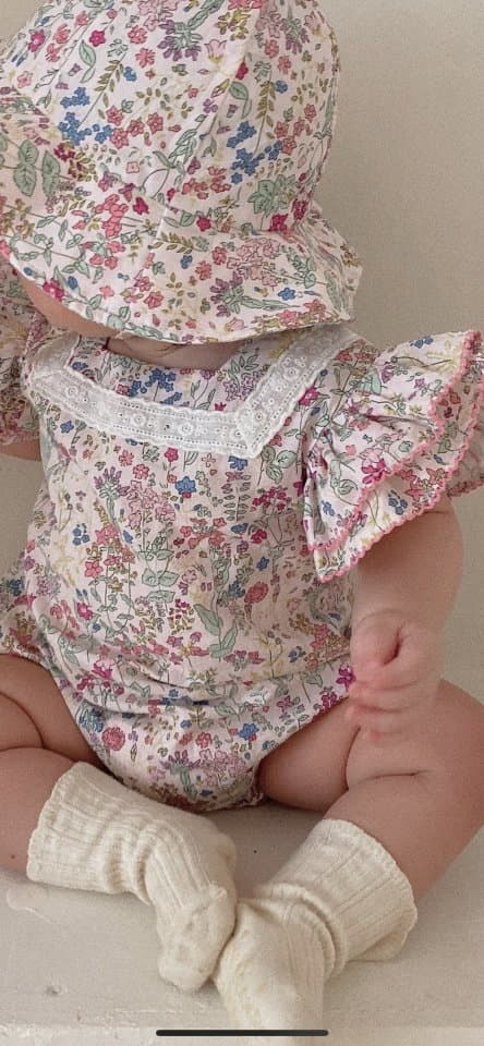 Reve Kid - Korean Baby Fashion - #babyoutfit - Flower Bucket Bodysuit - 3