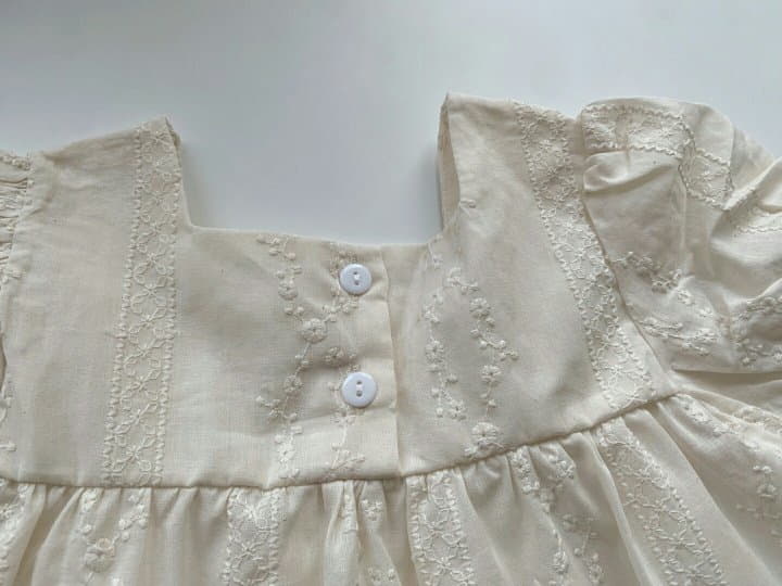 Reve Kid - Korean Children Fashion - #childrensboutique - Lace Embroidery One-piece - 2