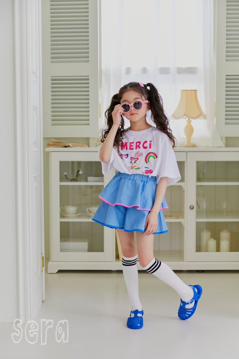 Sera - Korean Children Fashion - #Kfashion4kids - Strawberry Cancan Denim Skirt Pants - 7