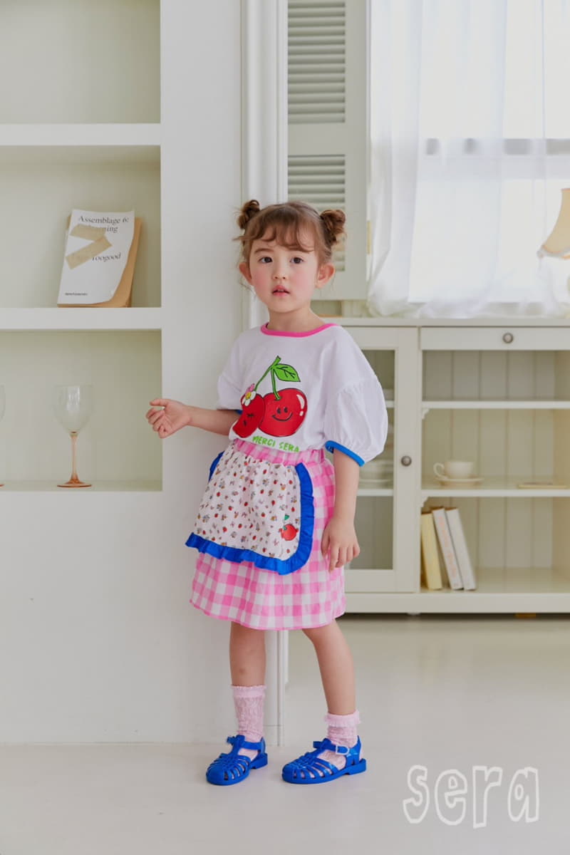 Sera - Korean Children Fashion - #childofig - Apron Check Skirt