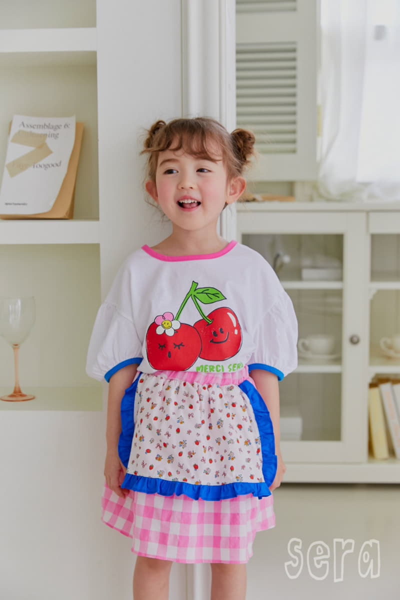 Sera - Korean Children Fashion - #childrensboutique - Apron Check Skirt - 2