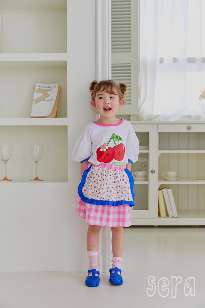 Sera - Korean Children Fashion - #designkidswear - Apron Check Skirt - 3