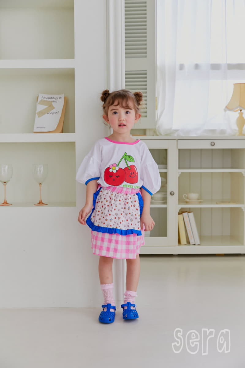 Sera - Korean Children Fashion - #designkidswear - Apron Check Skirt - 4