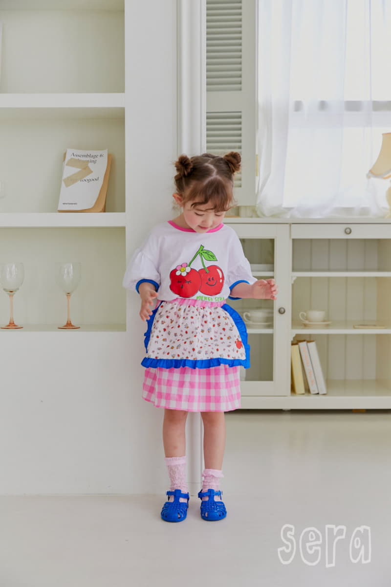 Sera - Korean Children Fashion - #fashionkids - Apron Check Skirt - 5