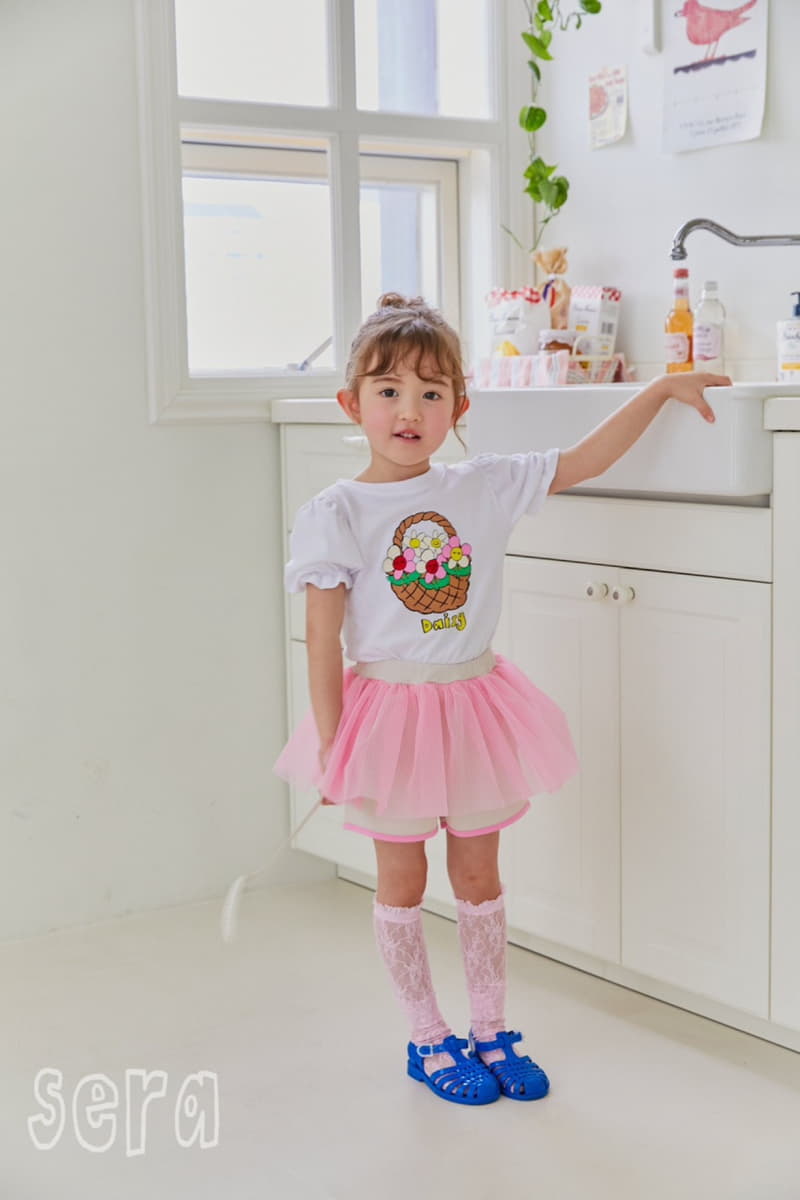 Sera - Korean Children Fashion - #kidsshorts - Flower Bucket Tee - 4