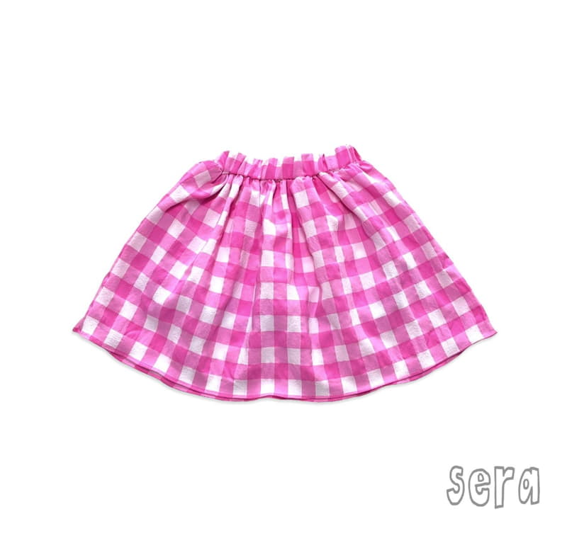 Sera - Korean Children Fashion - #kidzfashiontrend - Apron Check Skirt - 8