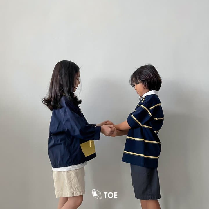 TOE - Korean Children Fashion - #kidsshorts - Rugby Collar Tee - 9