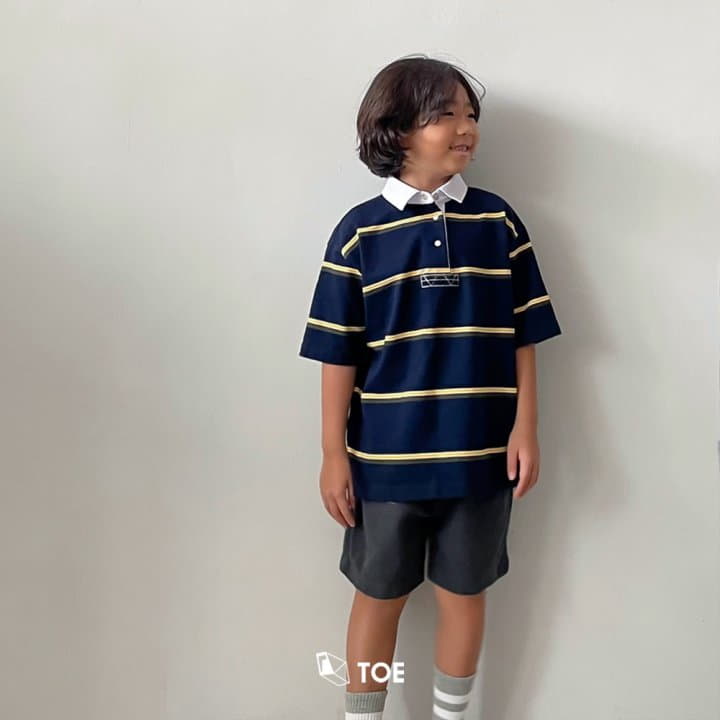 TOE - Korean Children Fashion - #toddlerclothing - Rugby Collar Tee - 2
