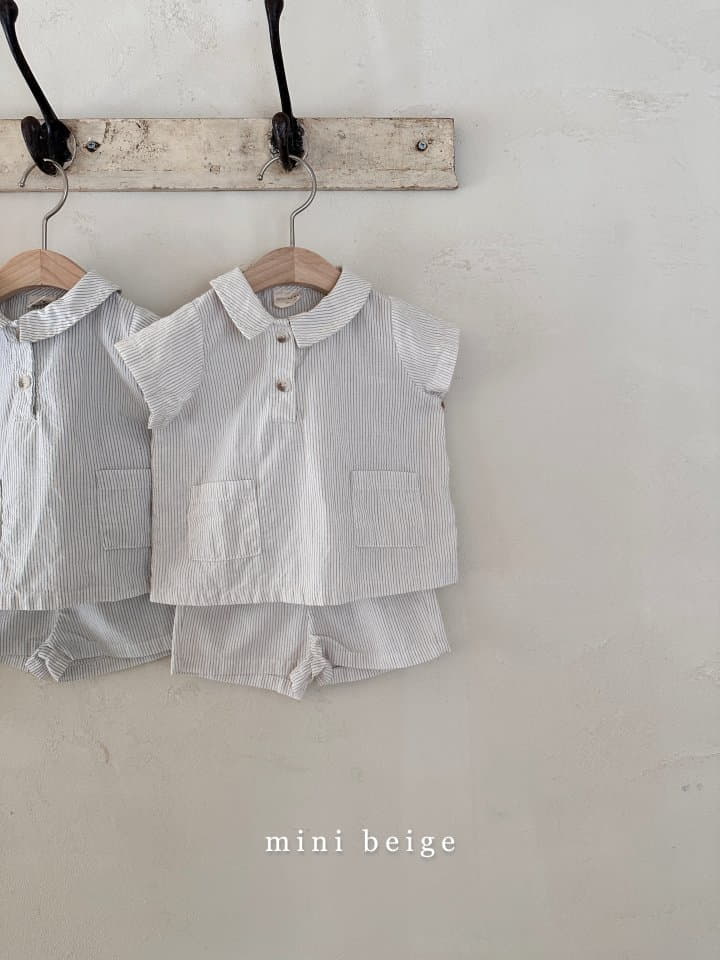 The Beige - Korean Baby Fashion - #babyboutique - Stripes Top Bottom Set