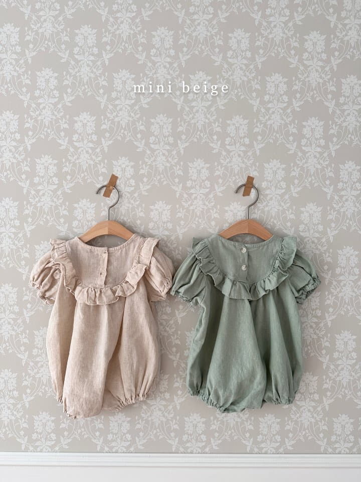 The Beige - Korean Baby Fashion - #babyfashion - Linen Frill Bodysuit