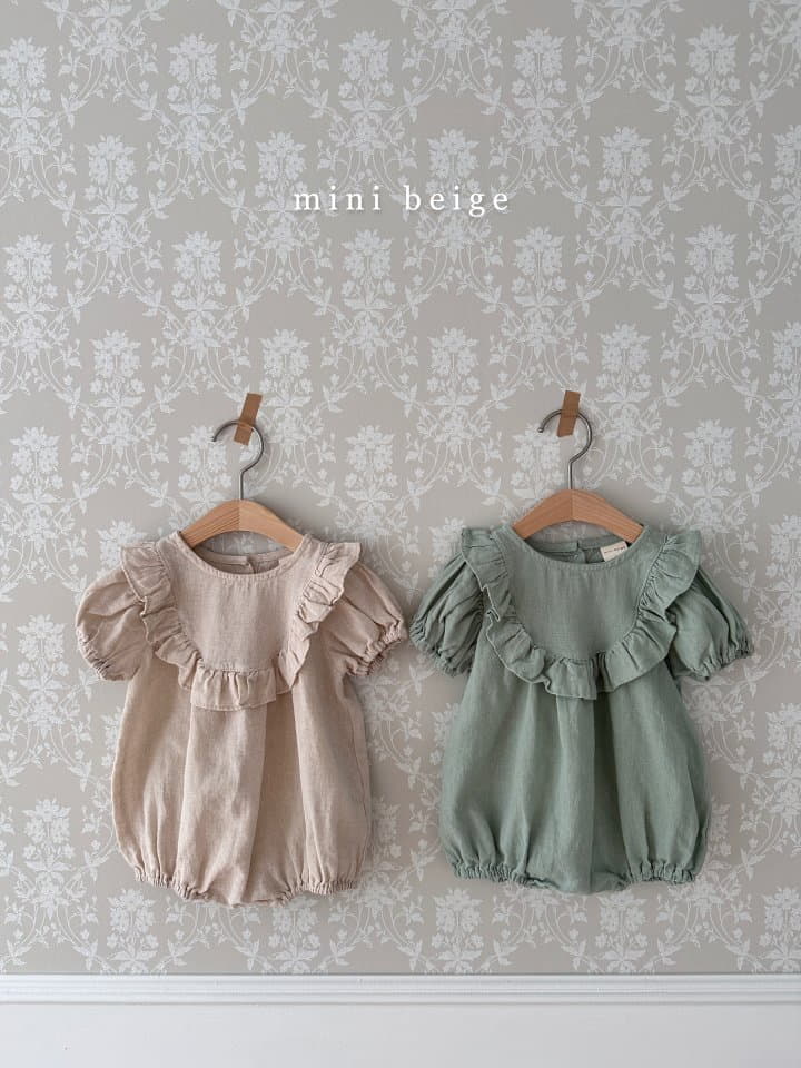 The Beige - Korean Baby Fashion - #babyoutfit - Linen Frill Bodysuit - 7