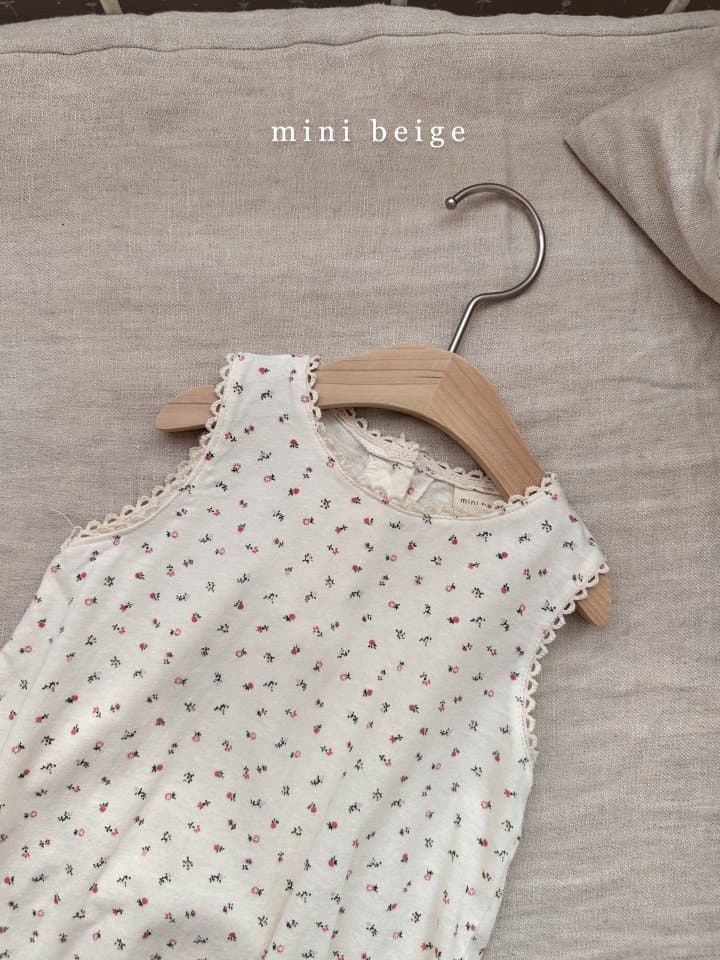 The Beige - Korean Baby Fashion - #onlinebabyshop - Lace Sleeveless Bodysuit - 5