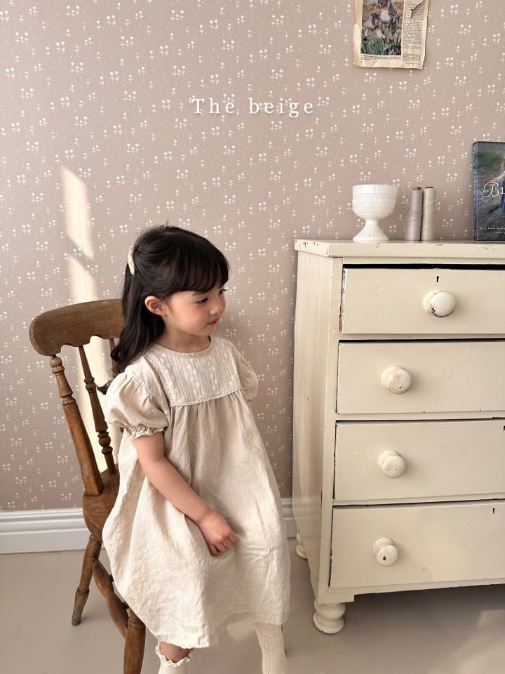 The Beige - Korean Children Fashion - #Kfashion4kids - Linen Flower Embrodiery One-piece - 9