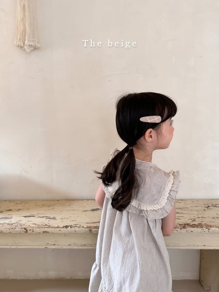 The Beige - Korean Children Fashion - #childofig - Stripes Lace One-piece - 8