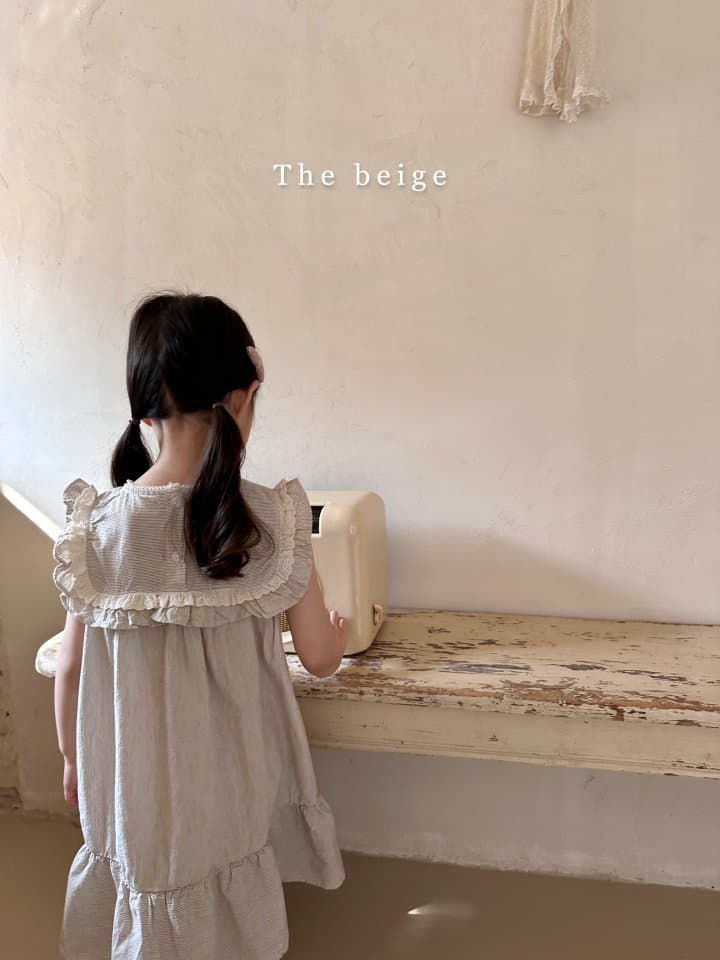 The Beige - Korean Children Fashion - #childofig - Stripes Lace One-piece - 9