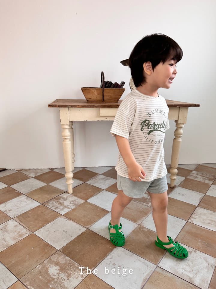 The Beige - Korean Children Fashion - #childofig - Stripes Slit Long Tee - 4