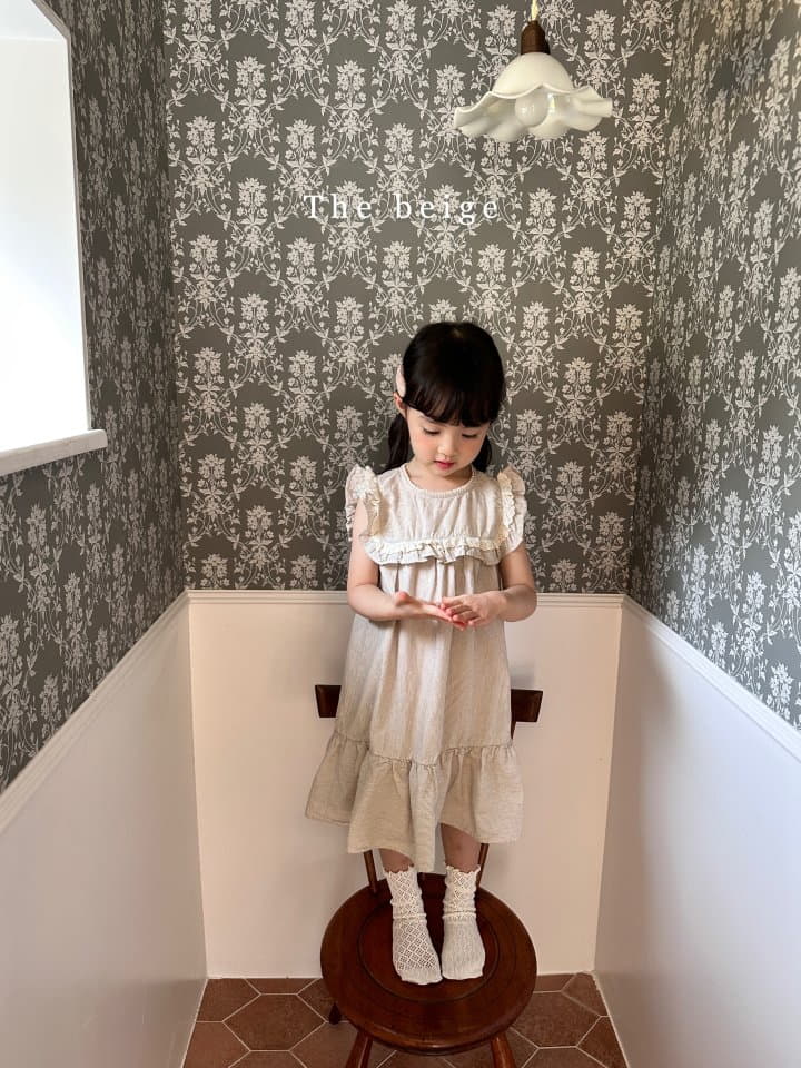 The Beige - Korean Children Fashion - #discoveringself - Stripes Lace One-piece - 12