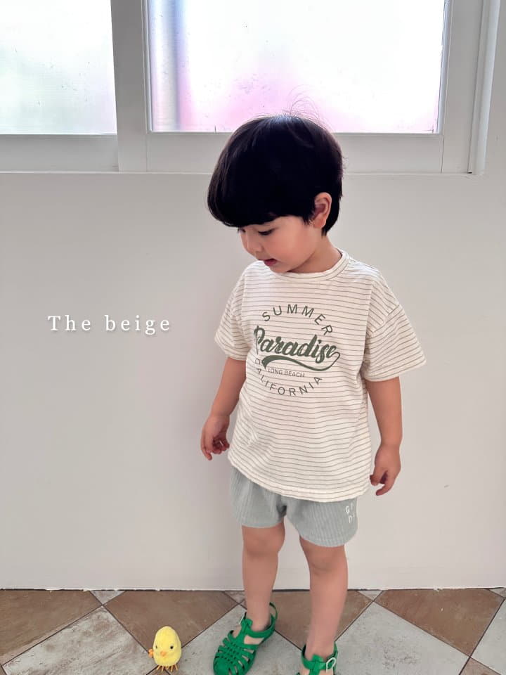 The Beige - Korean Children Fashion - #fashionkids - Stripes Slit Long Tee - 7